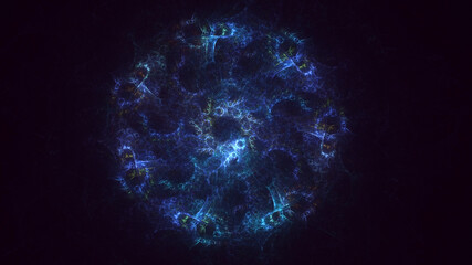 3D rendering abstract multicolor technology fractal light background