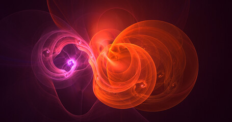 3D rendering abstract multicolor technology fractal light background