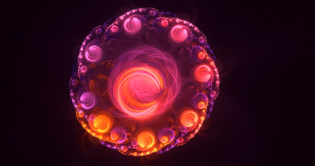 Obraz premium 3D rendering abstract multicolor technology fractal light background