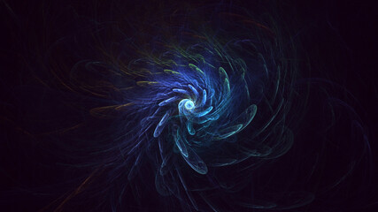 3D rendering abstract multicolor technology fractal light background