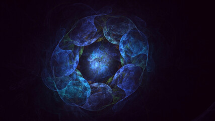 3D rendering abstract circle light background