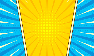Fototapeta premium Cartoon page background blue and yellow