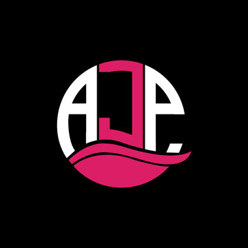 AJP logo monogram isolated on circle element design template, AJP letter logo design on black background. AJP creative initials letter logo concept. AJP letter design.

