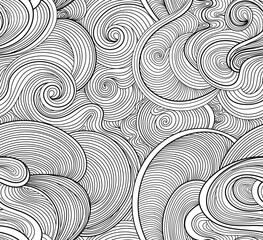 Decorative abstract figured vector seamless pattern with hand drawn lines and doodles