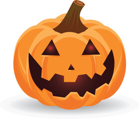 Halloween Pumpkins. Scary and funny pumpkins for Happy Halloween. Vector illustration.