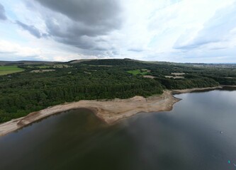 View of a peninsula and a sea on a cloudy day