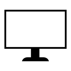 Monitor Icon in schwarz als Symbol für Bildschirm, Computer oder Arbeit im Büro