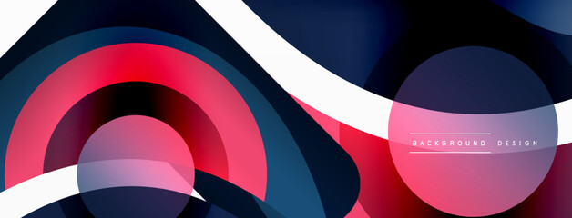 Obraz premium Creative geometric wallpaper. Minimal abstract background. Circle wave and round shapes composition vector illustration for wallpaper banner background or landing page