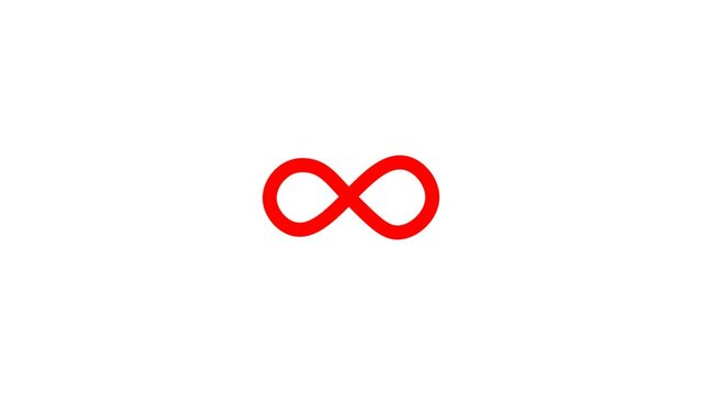 Infinity loop icon animation.Luma matte with transparent background 4K resolution.