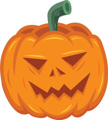 Scary Pumpkin Halloween Trick Or Treat Vector Illustration Concept	
