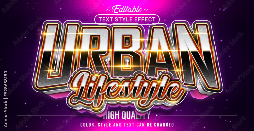 Poster editable text style effect - urban lifestyle text style theme.