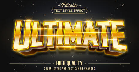 Editable text style effect - Golden Ultimate text style theme.