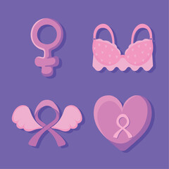 icon collection, breast cancer