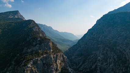 Scenes of wild, dangerous and unusual canyons of Antalya