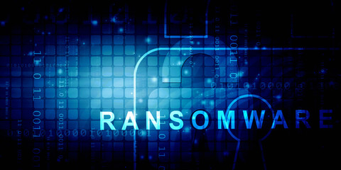 2d illustration ransomware computer virus