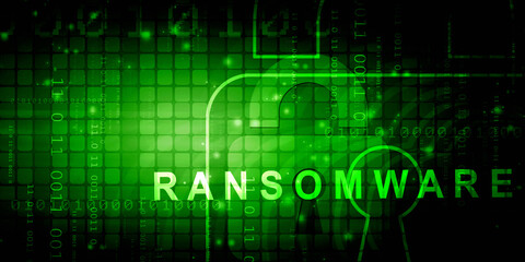 2d illustration ransomware computer virus