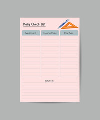 Daily Routines planner template. School schedulers and organizers. flat vector