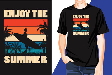 Awesome Eye-Catchy Modern Enjoy The Summer T-shirt Print Design