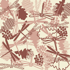 葉っぱとトンボのイラスト背景 © MisaoN