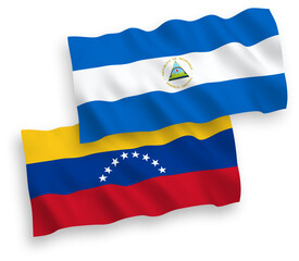 Flags of Venezuela and Nicaragua on a white background