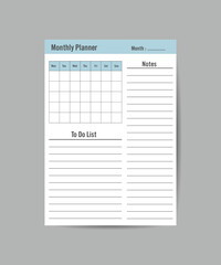 To do list monthly, weekly or daily. Simple design with flat illustration