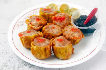 Freshly cooked fried siomai
