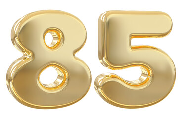 3d number 85 gold