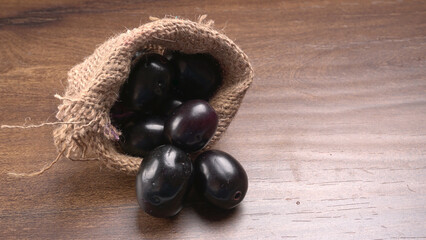 Jambul or Jamun (Syzygium cumini) isolated on white background