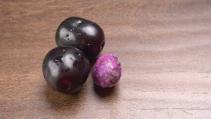 Jambul or Jamun (Syzygium cumini) isolated on white background