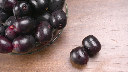 Jambul or Jamun (Syzygium cumini) isolated on white background