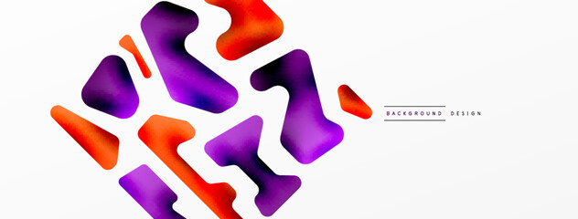 Colorful bright abstract shapes composition. Digital web futuristic template for wallpaper, banner, background, card, book Illustration, landing page