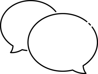 Blank speech bubble icon. Line art design.	