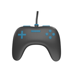 3d gamepad joystick icon illustration isolated