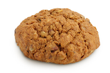 oatmeal cookies with flax, pumpkin and sunflower seeds isolated on white background with full depth of field