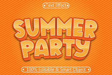 Summer Party Editable Text Effect 3 dimension Emboss Modern style