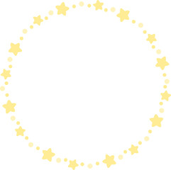 Cute pastel yellow star shape border. Flat design illustration.