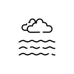 Ocean, Water, River, Sea Dotted Line Icon Vector Illustration Logo Template. Suitable For Many Purposes.