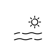 Ocean, Water, River, Sea Dotted Line Icon Vector Illustration Logo Template. Suitable For Many Purposes.