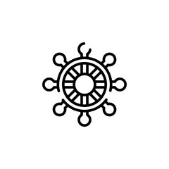 Obraz premium Rudder, Nautical, Ship, Boat Dotted Line Icon Vector Illustration Logo Template. Suitable For Many Purposes.