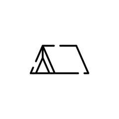 Camp, Tent, Camping, Travel Dotted Line Icon Vector Illustration Logo Template. Suitable For Many Purposes.