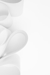 Teardrops shape of paper as elegant soft light white vertical decorative border with copy space for text in elegant simplicity style as abstract geometric background for poster, flyer, card, vertical.