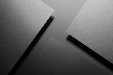 Carbon grey abstract geometric background with fly rectangle surfaces, stripes, corners, lines in...