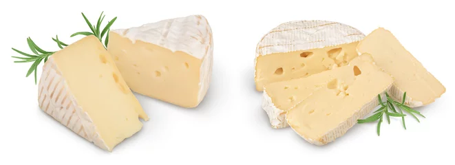 Fotobehang Camembert cheese isolated on white background with full depth of field © kolesnikovserg