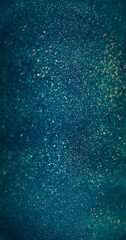 Defocused light. Glitter background. Bokeh flare. Blur orange blue color shimmering round particles glare on decorative abstract poster.