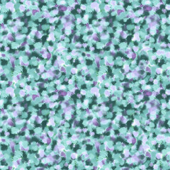 Azure, green, emerald, blue and violet abstract textured brush strokes seamless pattern. Colorful spots repeat print. Tie dye fashionable design. Color paint strokes.
