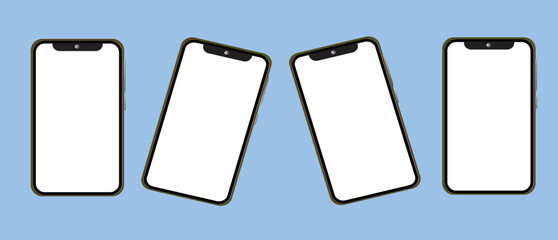 Smartphone vector image on blue background.