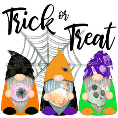 Halloween Gnomes Illustration. Trick or Treat