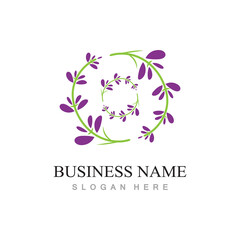 fresh lavender flower logo design vector template