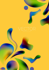 Obraz premium Fluid water drop shape composition abstract background. Vector illustration for banner background or landing page