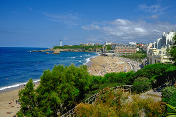 Fototapeta na wymiar Biarritz, panorama de la grande plage